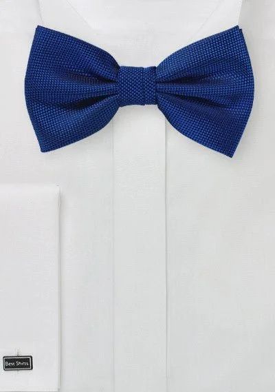 Men's tie for business meetings-Marine Blue MicroTexture Bowtie