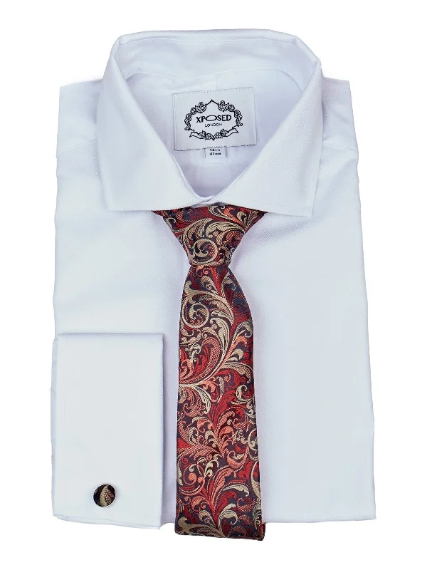 Affordable luxury men's tie-MAROON FLORAL PAISLEY NECK TIE SET