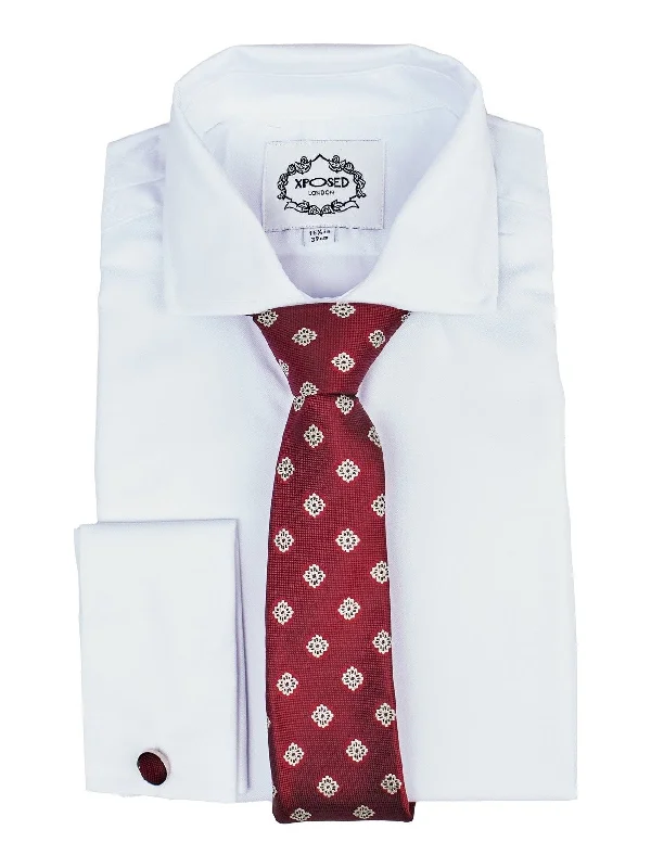 Men's tie for a corporate look-MAROON MINI FLORAL NECK TIE SET