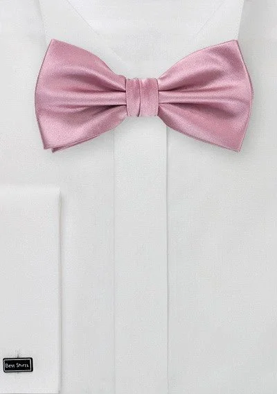 Men's tie for birthdays-Mauve Pink Solid Bowtie