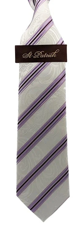 Lavender/White Paisley/Stripes