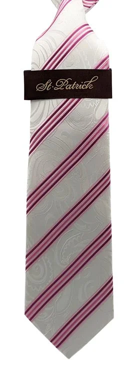 Pink/White Paisley/Stripes