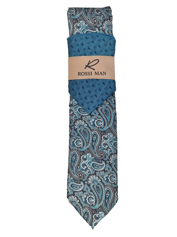 Teal/Silver/Teal Paisley