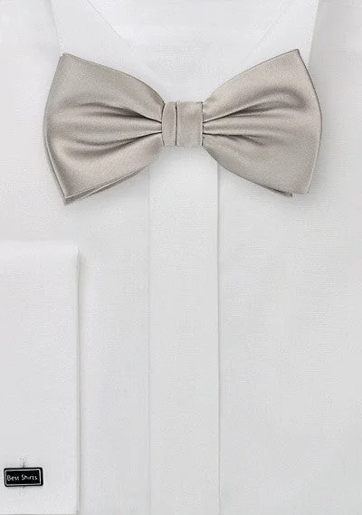 Men's tie for formal occasions-Mercury Solid Bowtie