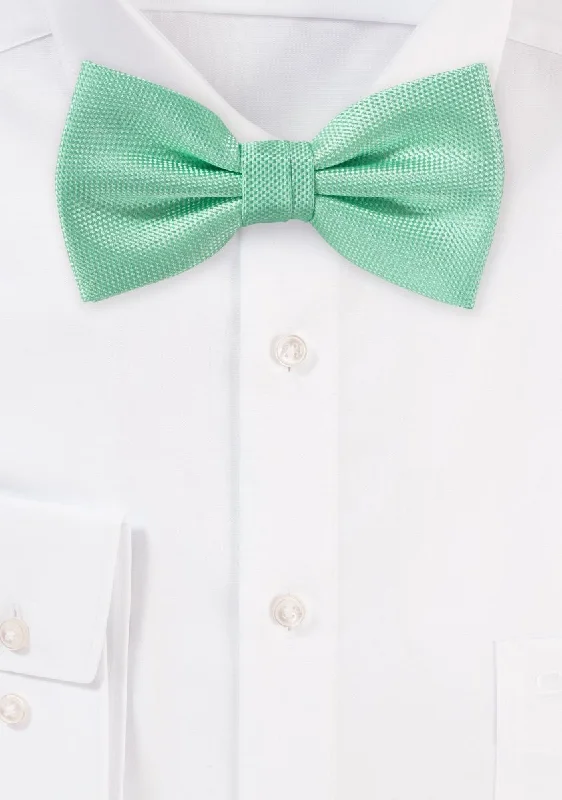 Men's tie with contrasting colors-Mint MicroTexture Bowtie