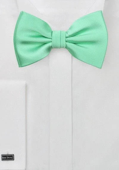 Men's tie for black tie events-Mint Solid Bowtie