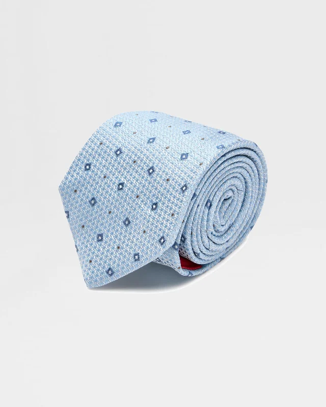 Men's tie with floral print-Mosse Silk Tie