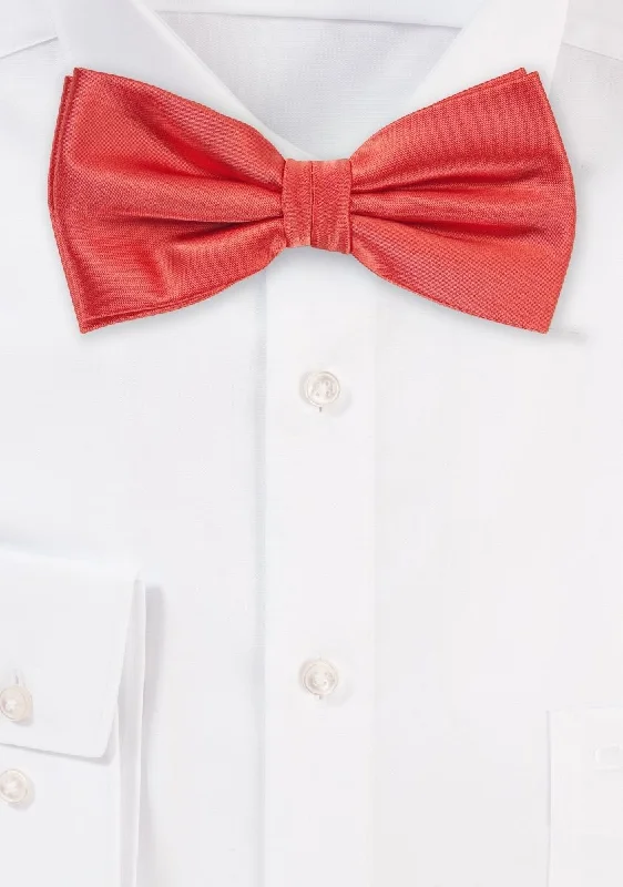 Casual men's tie-Neon Coral Solid Bowtie