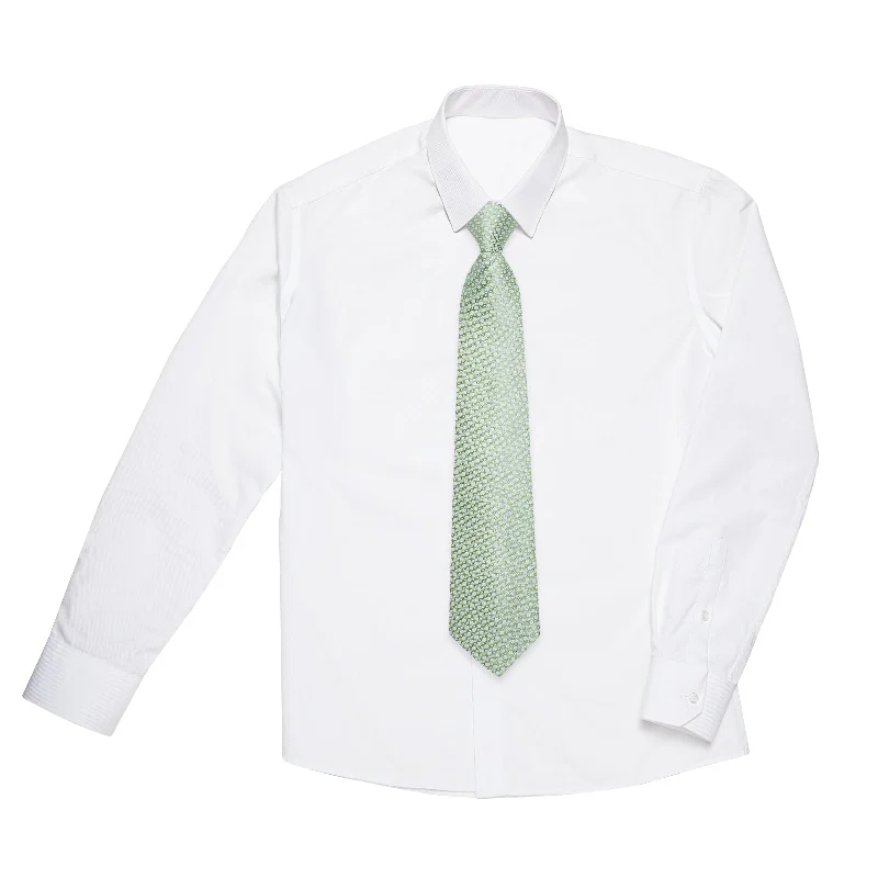 Soft men's silk tie-Cyan Green Novelty Silk Kid's Tie Pocket Square Set