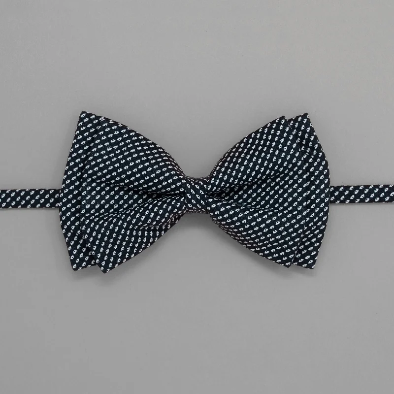 Best necktie for formal wear-Old School Blue Geometric Bowtie