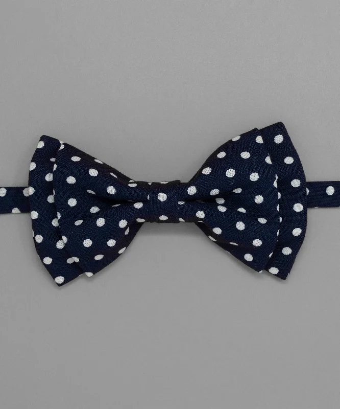 Affordable men's silk tie for events-Old School Blue Polka Dot Bowtie