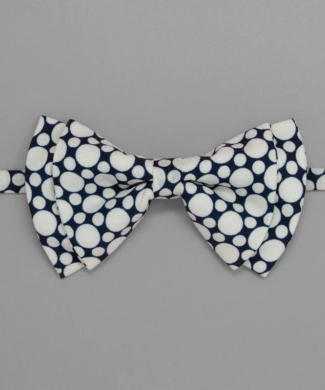 Men's tie for everyday office wear-Old School Blue Polka Dot Bowtie