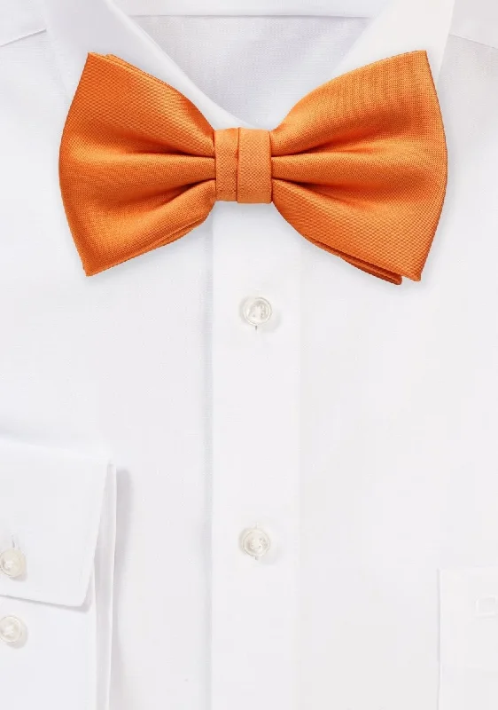 Men's tie for elegant occasions-Orange Solid Bowtie