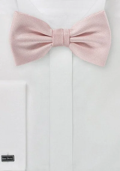 Affordable men's tie with patterns-Peach Blush MicroTexture Bowtie