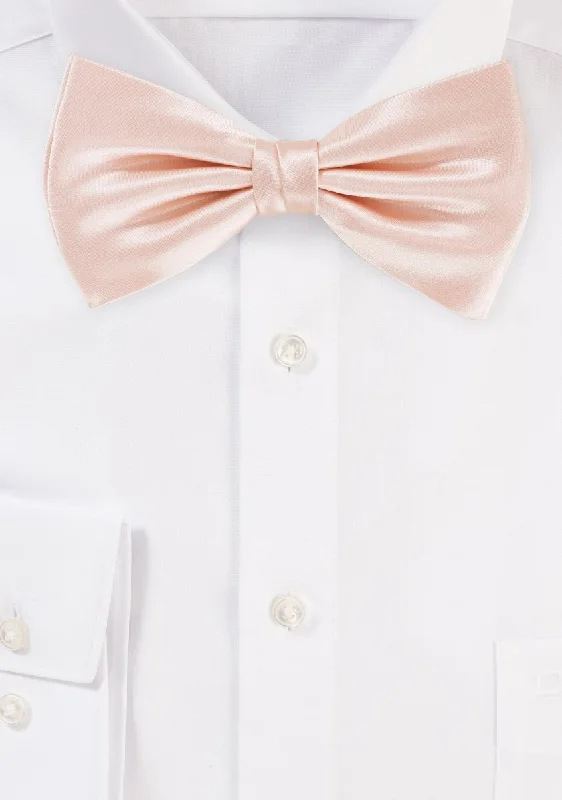 Men's vintage necktie-Peach Blush Solid Bowtie