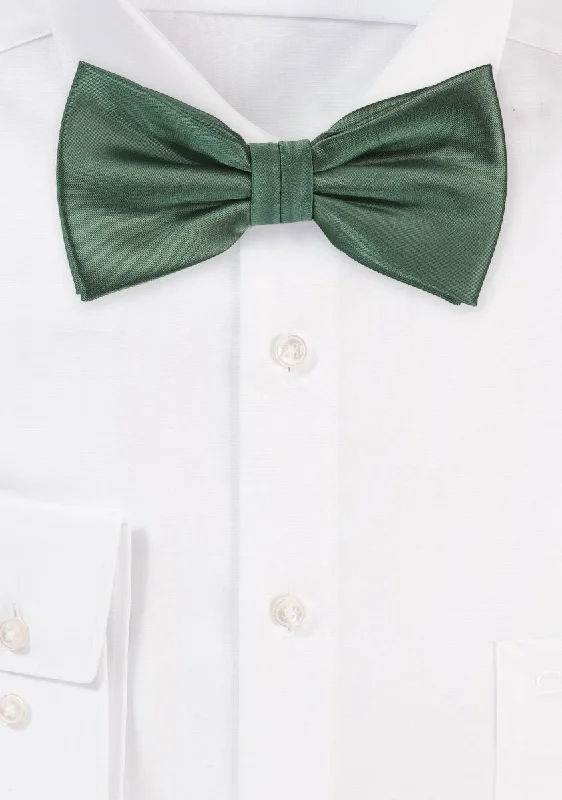 Men's cotton ties-Pine Solid Bowtie