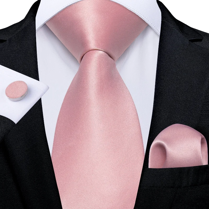 Men's classic tie for the office-Pink Solid Ties Necktie