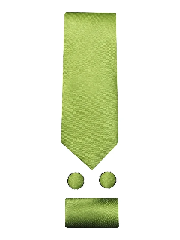 Men's tie with a rich texture-PLAIN SILK GREEN TIE