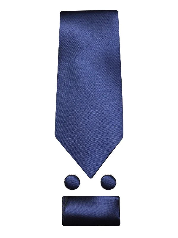 Men's high-end necktie-PLAIN SILK NAVY TIE