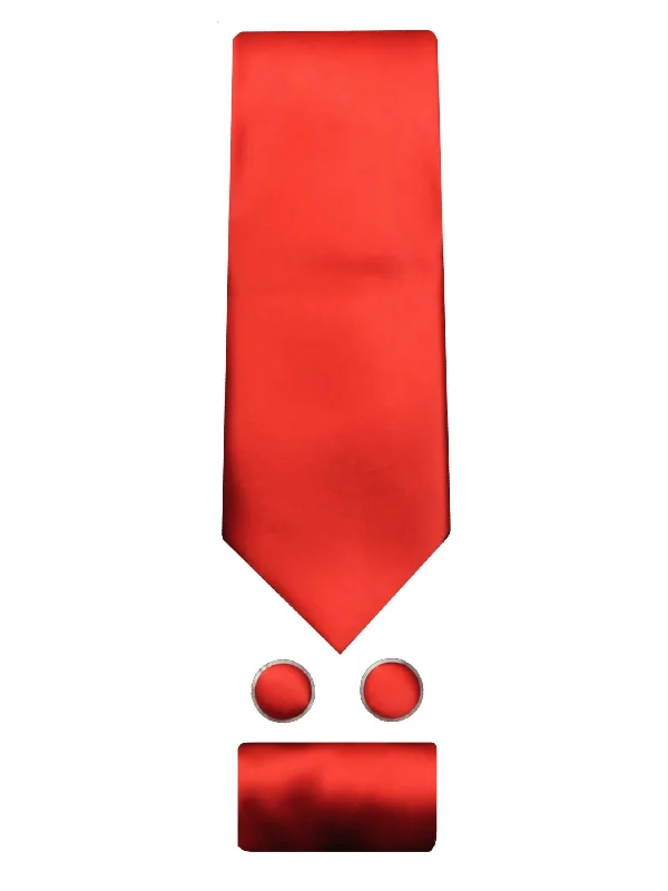 Men's tie for holiday parties-PLAIN SILK RED TIE