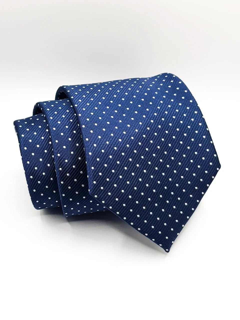 Affordable men's ties-Polka Dot Blue Elegance Tie With Pocket Square