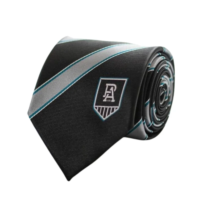 Men's silk tie for festive occasions-Port Adelaide AFL Microfibre Tie