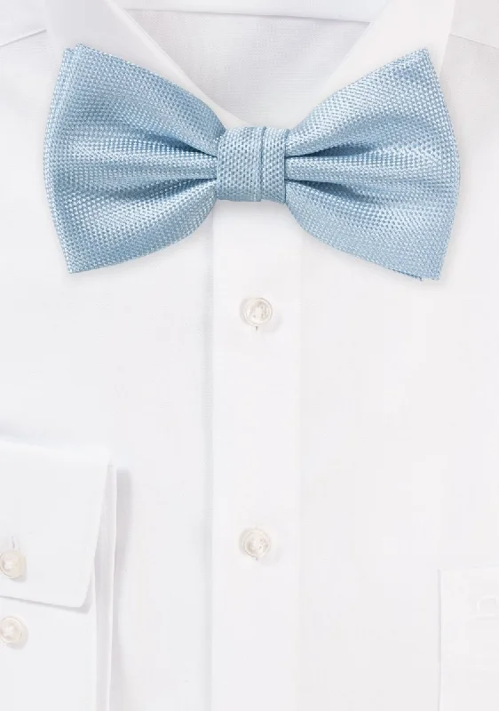 Stylish men's tie with floral design-Powder Blue MicroTexture Bowtie