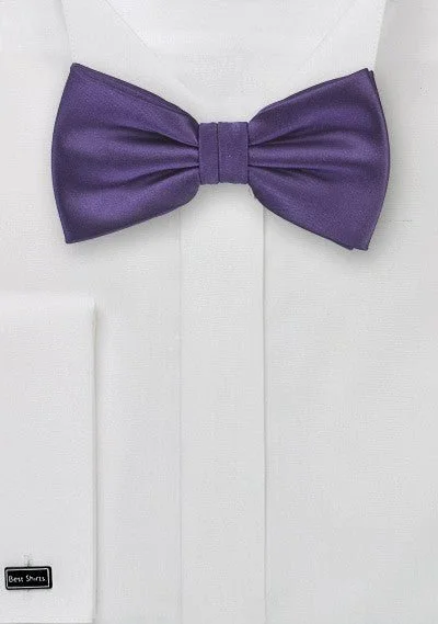 Men's high-quality designer tie-Purple Solid Bowtie