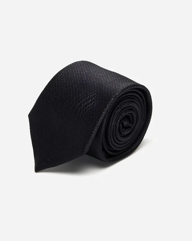 Men's tie with subtle stripes-Ribbed Evening Silk Tie