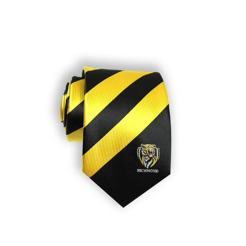 Men's tie with floral embroidery-Richmond AFL Microfibre Tie