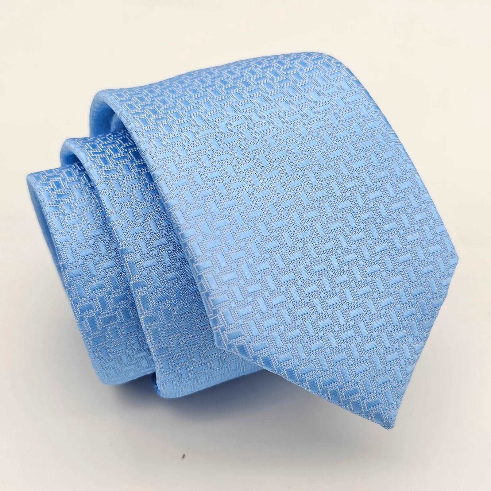 Modern men's tie with light patterns-Sky Blue Harringbon Business Tie