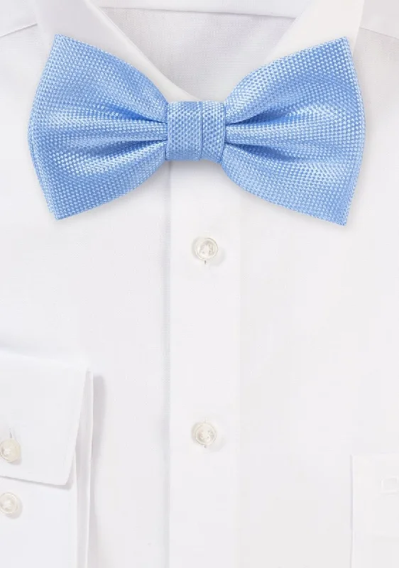 Affordable luxury men's tie-Sky Blue MicroTexture Bowtie