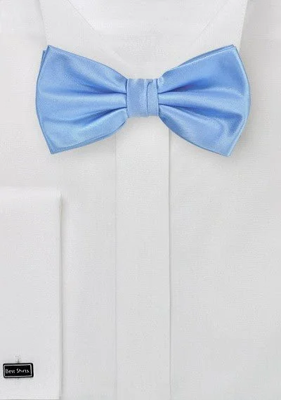 Men's patterned tie-Sky Blue Solid Bowtie