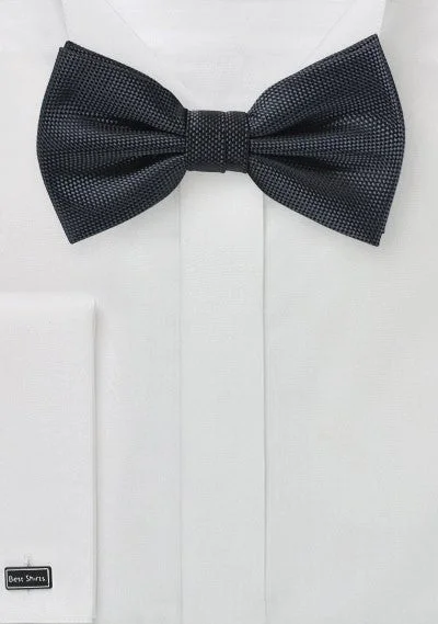 Men's tie with a unique pattern-Smoke Gray MicroTexture Bowtie