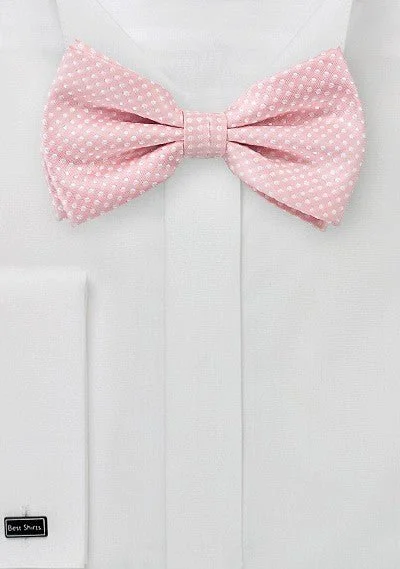 Men's tie for luxury events-Soft Pink Pin Dot Bowtie