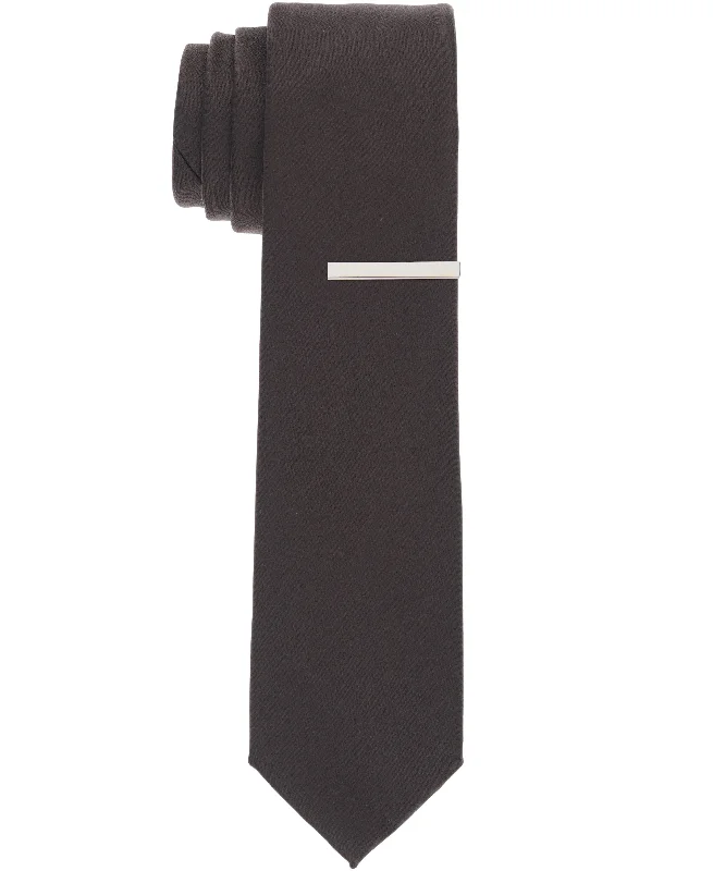 Men's tie for black tie events-Solid Black Slim Fit Sateen Tie