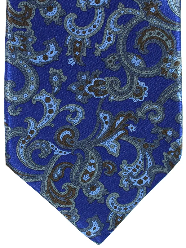 Classic men's silk necktie-Stefano Ricci Silk Tie Dark Blue Brown Royal Blue Ornamental SALE