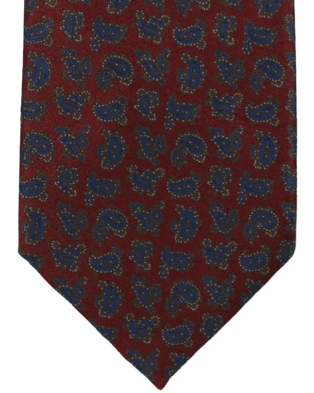 Best men's tie for corporate style-Stefano Ricci Silk Tie Maroon Navy Paisley