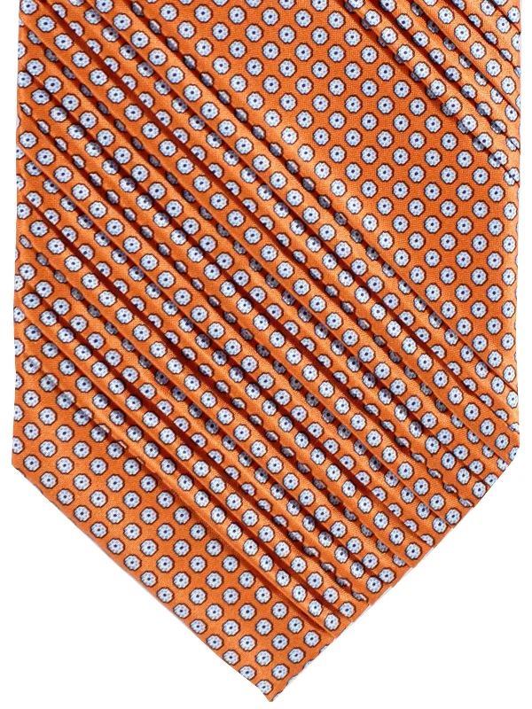 Men's necktie for upscale events-Stefano Ricci Tie Orange Geometric - Pleated Silk SALE