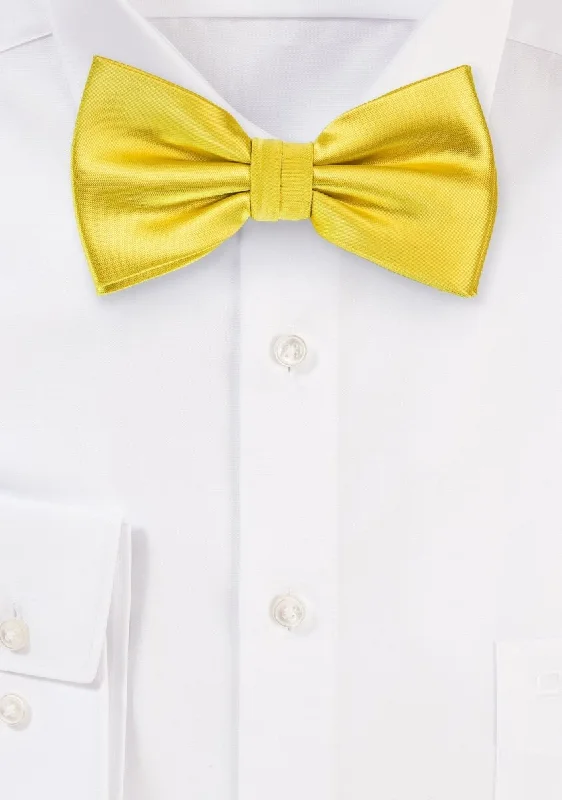 Best necktie for upscale events-Sun Yellow Solid Bowtie