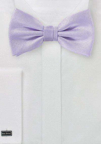 Classic men's tie for office wear-Sweet Lavender MicroTexture Bowtie