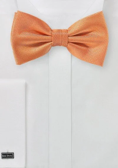 Men's tie for office attire-Tangerine MicroTexture Bowtie