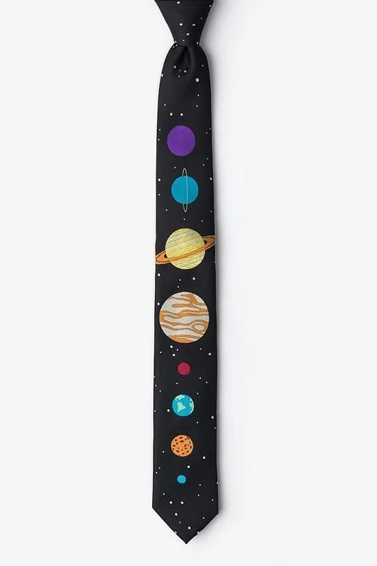 Stylish men's tie with a bold design-The 8 Planets Skinny Tie