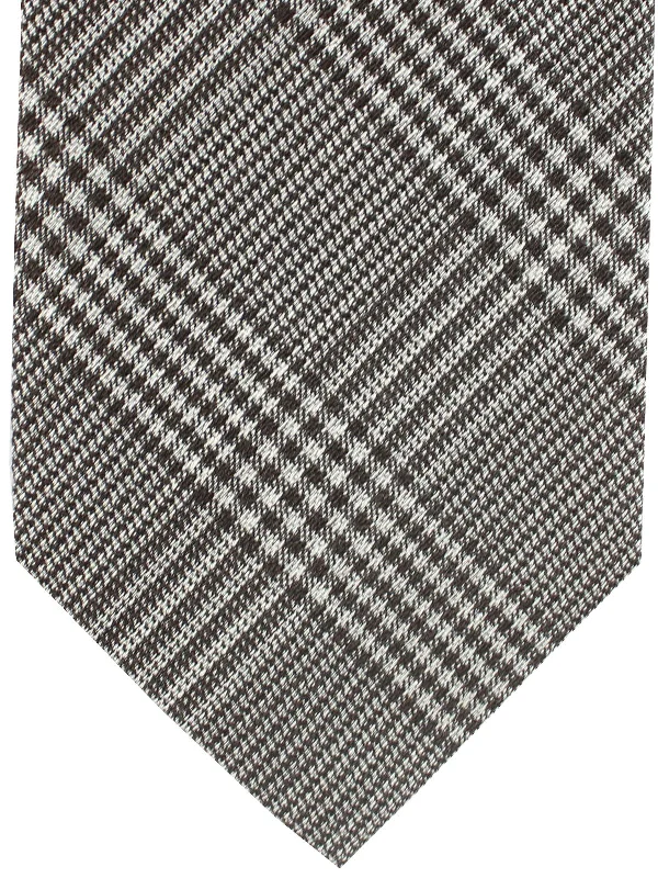 Men's formal tie for night events-Tom Ford Tie Brown Gray Glen Check