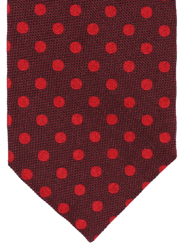 Men's tie for family gatherings-Tom Ford Tie Burgundy Red Polka Dots