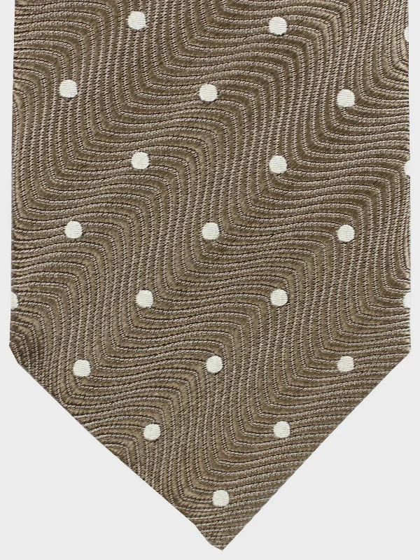 Men's tie with fine lines-Tom Ford Tie Taupe Silver Polka Dots SALE