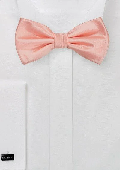 Luxury men's tie for wedding-Tropical Peach Solid Bowtie