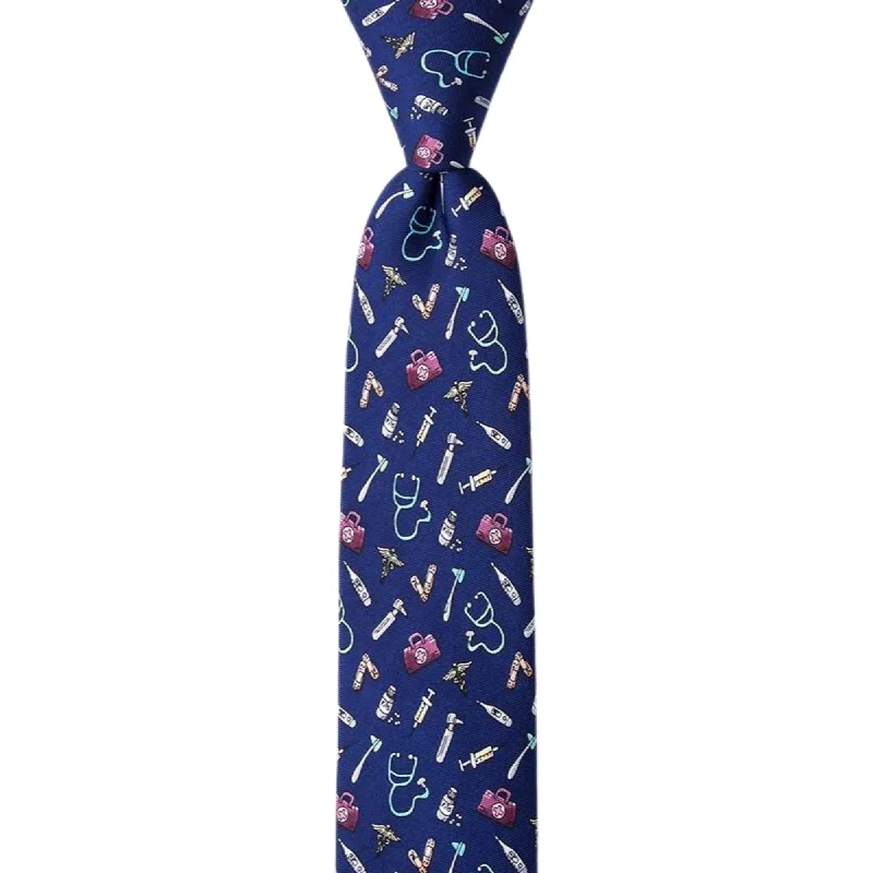 Classic men's tie with subtle texture-"Trust Me, I'm a Doctor " Skinny Tie