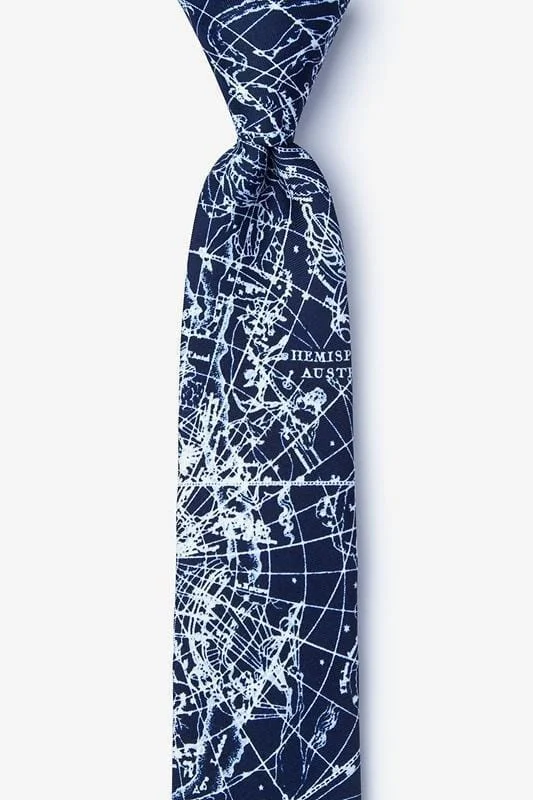 Affordable silk necktie for business wear-Vintage Star Chart Skinny Tie