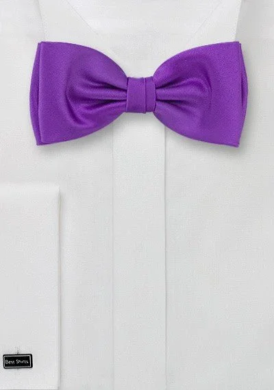 Men's tie with premium fabric-Violet Solid Bowtie